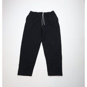 Vintage 90s Y2K Streetwear Mens XL Faded Blank Wide Leg Sweatpants Pants Black